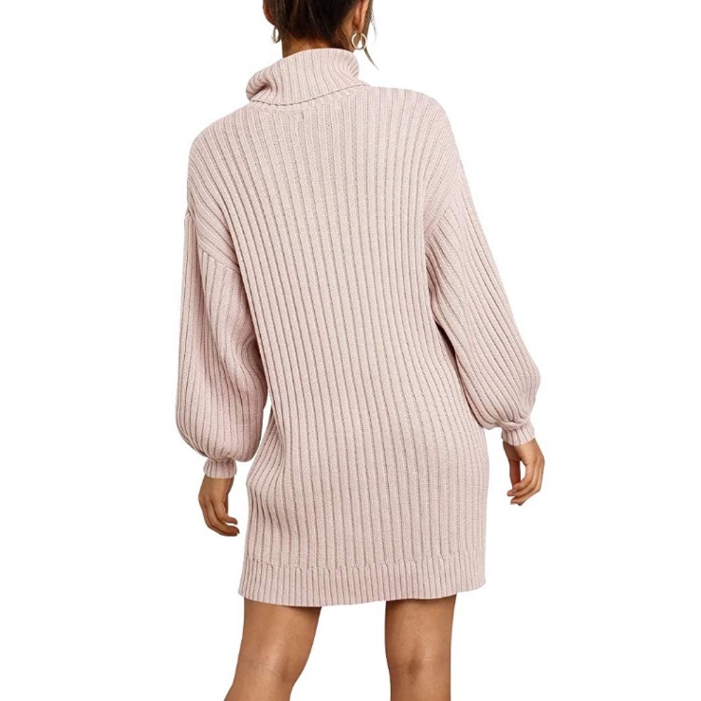 🆕Turtleneck Long Lantern Sleeve Sweater Dress - Picture 2 of 2